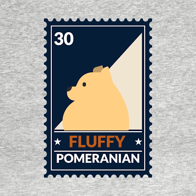 Fluffy Pomeranian Stamp Dog Owner by DC Bell Design